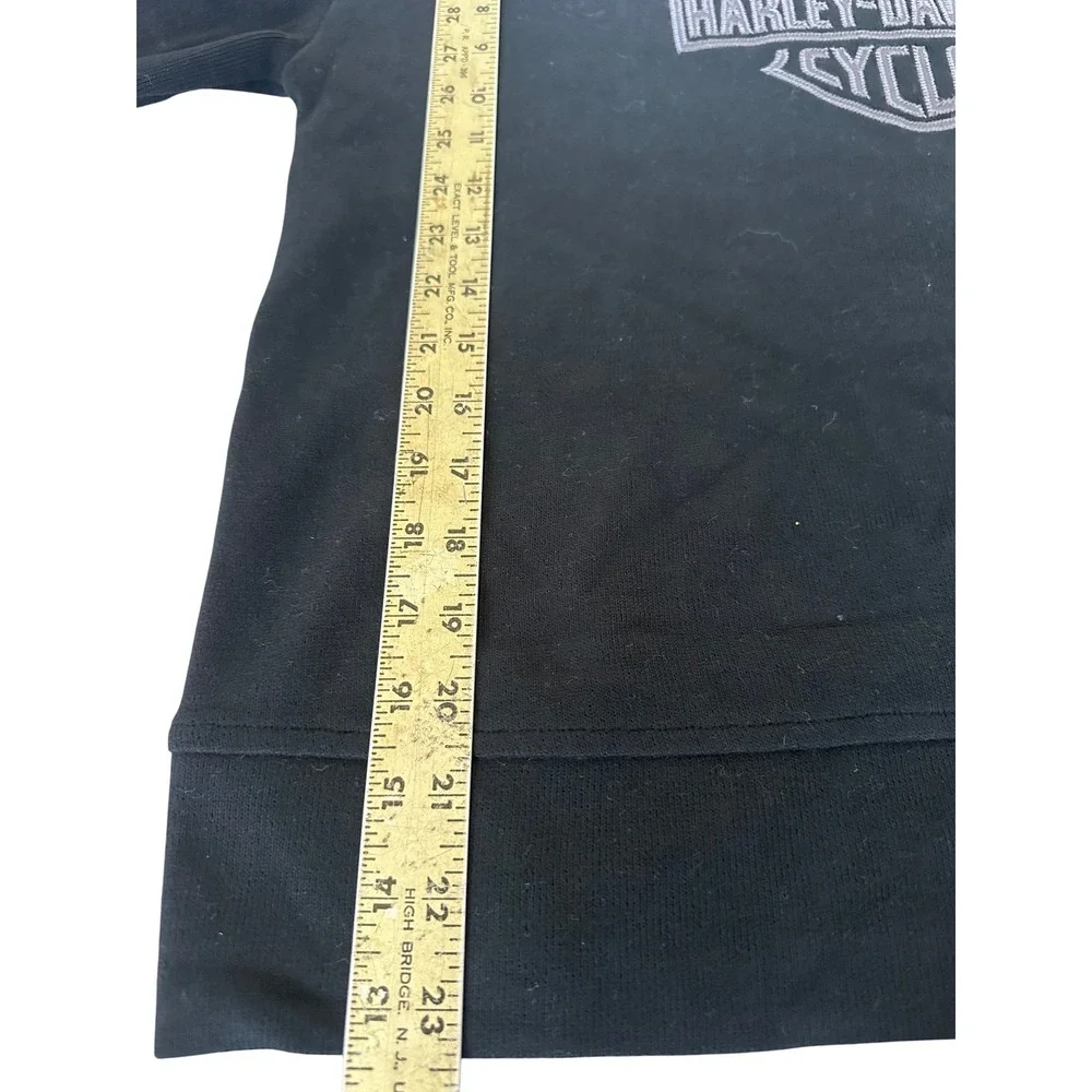 Harley-Davidson Womens Black Funnel Neck Embroidered Logo Sweatshirt Pullover‎
